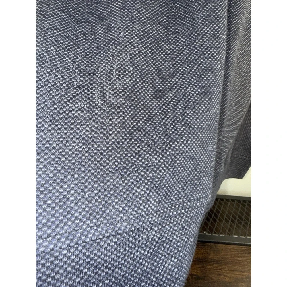 Tasso Elba XL 1/4 Zip Pullover Sweater Navy Textured Knit Cotton Blend‎ Mens